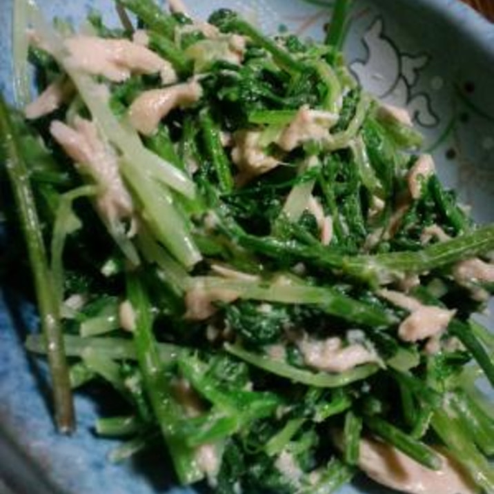 簡単なのに美味しい 人参の葉と水菜のツナ缶和え レシピ 作り方 By ひめっこ 楽天レシピ